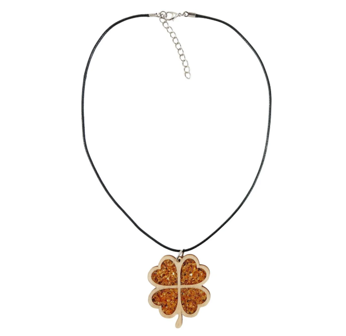Suncatcher Collier Bernstein + Birke Glücksklee