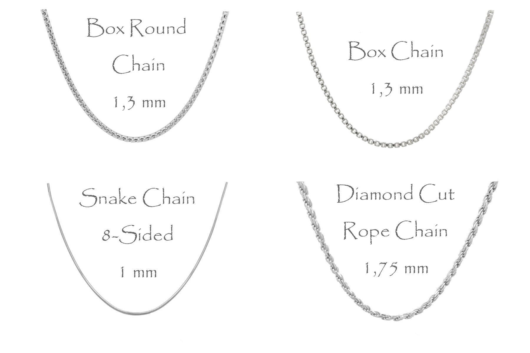 DPJ Silberketten 925er Designs Box Chain 16" (40,64 cm)