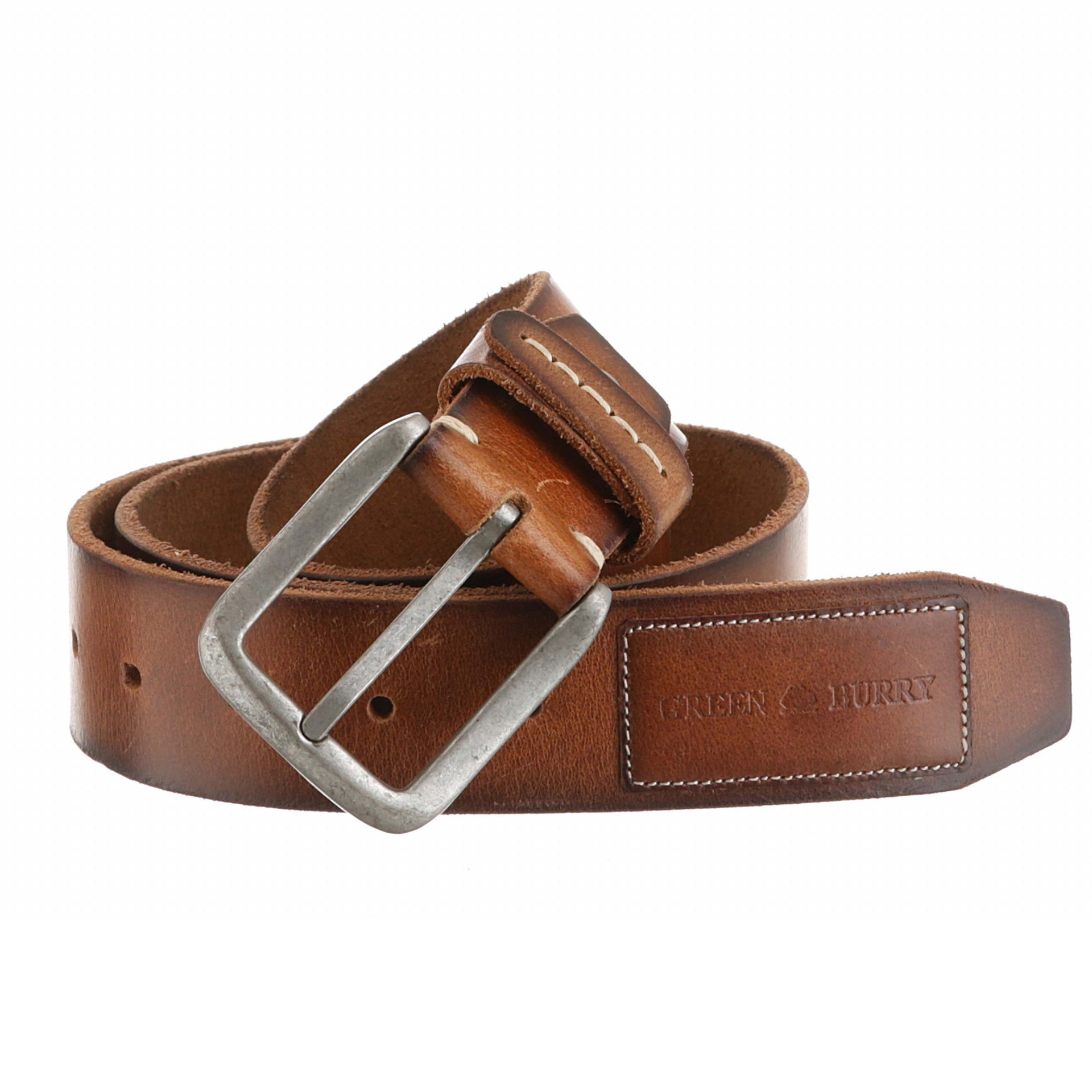 Unisex Gürtel Rindleder 4 cm Cognac 105 cm