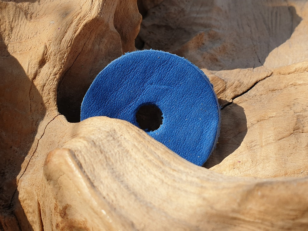 Retriever-Leine aus Softleder 280 cm mit Messing Royalblau