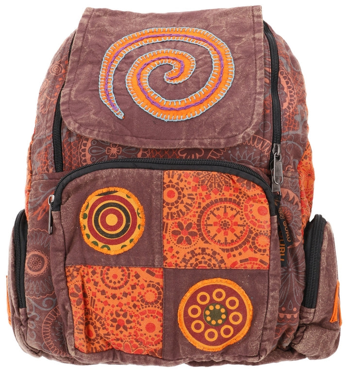 Rucksack Patchwork Braun