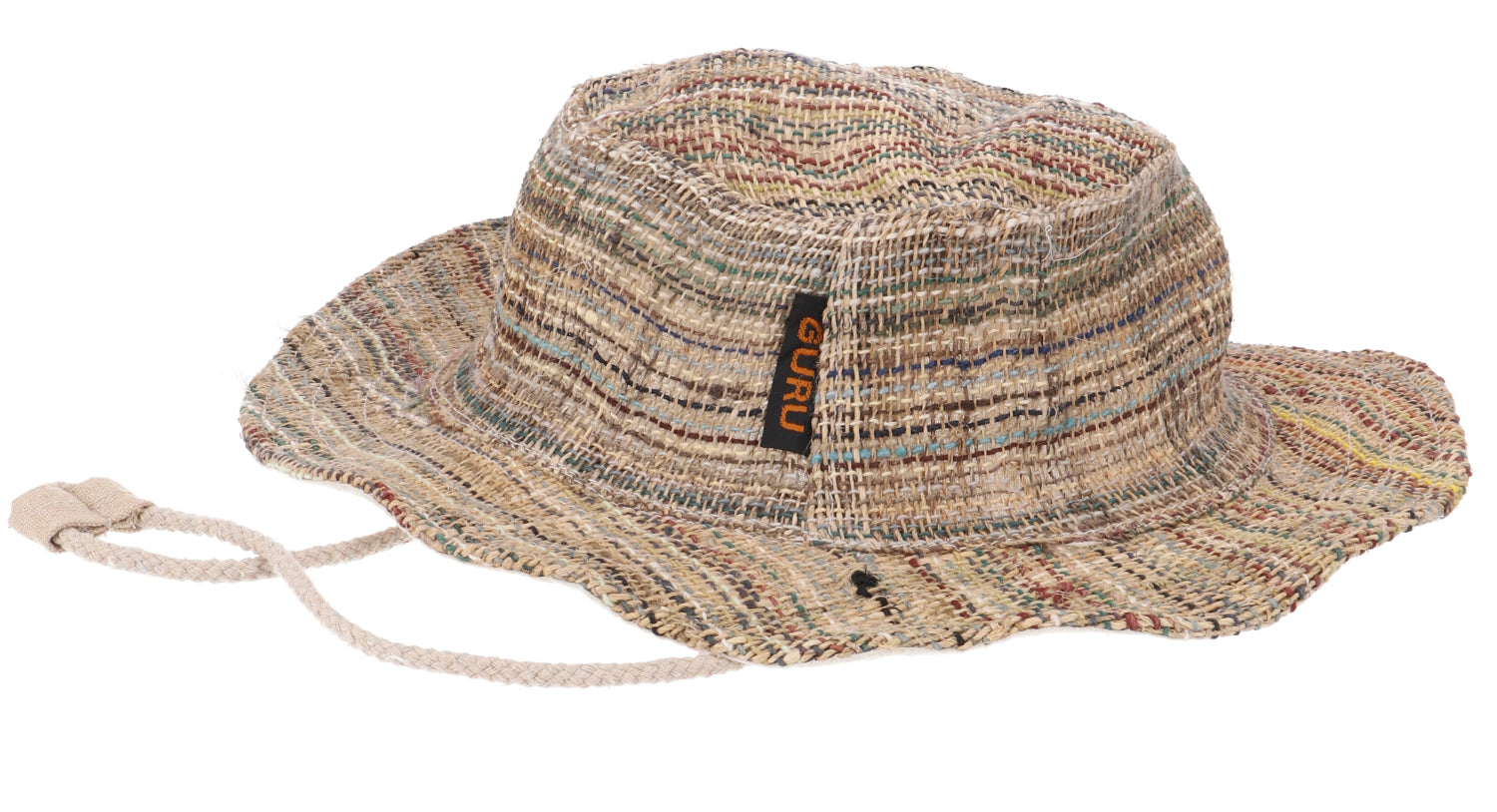 Sommerhut aus Hanf Natur gestreift