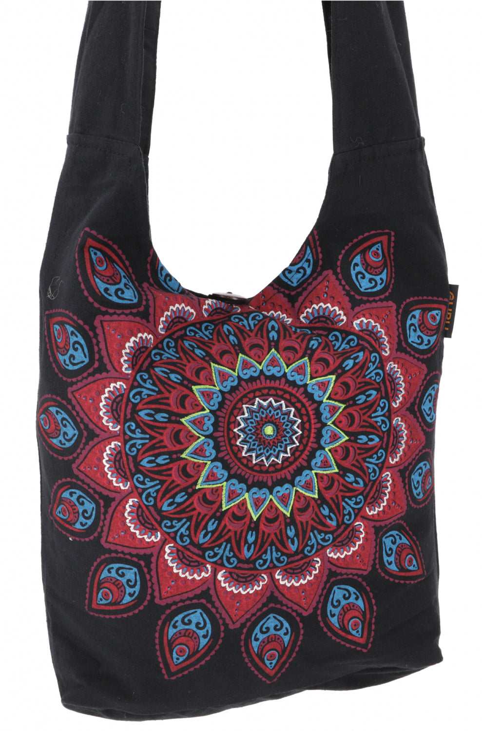 Große Schultertasche MANDALA Schwarz Rot