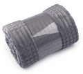 Kuscheldecke Lammfelloptik Stripe Grau