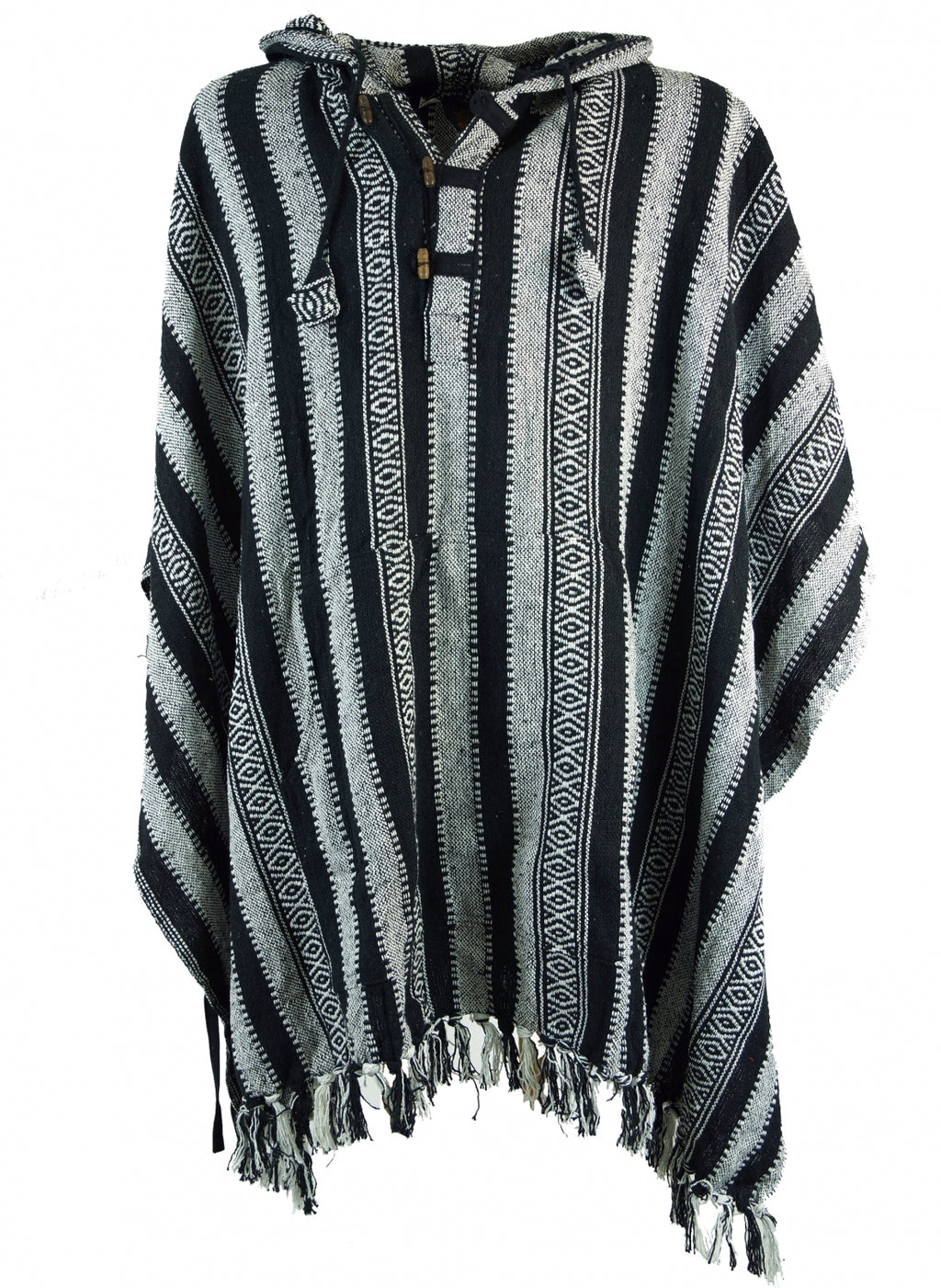 Anden Poncho Grau-Schwarz