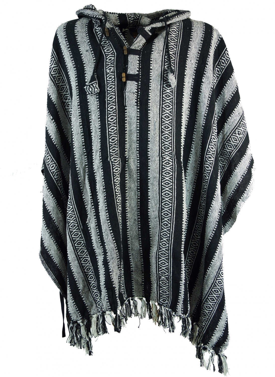 Anden Poncho Grau-Schwarz