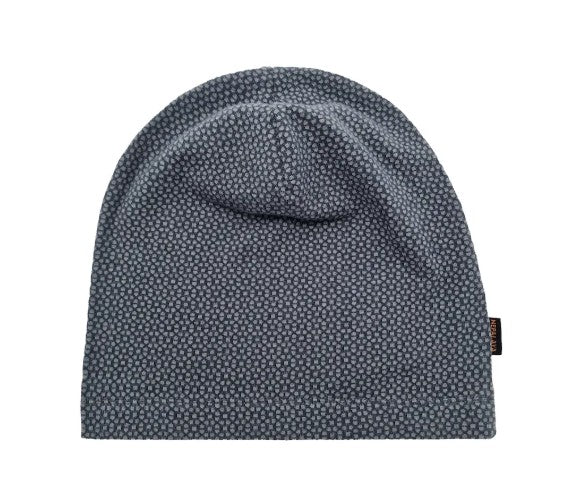 Bio-Baumwoll-Beanie Jacquard Style Jeansblau