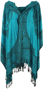 Indischer Schal PAISLEY Petrol