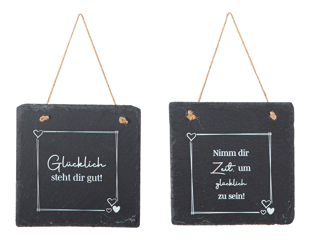 Glücks-Schiefertafeln Glücklich steht dir gut