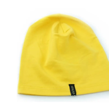 Bio-Baumwoll-Beanie French Terry Gelb