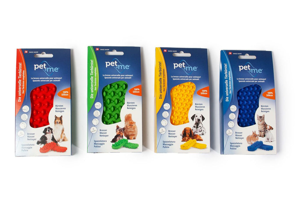 pet+me® Silikonbürste Blau