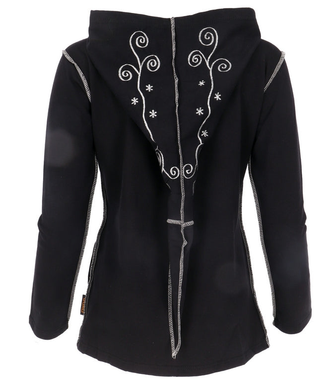 Jacke mit Zipfelkapuze bestickt Blau L