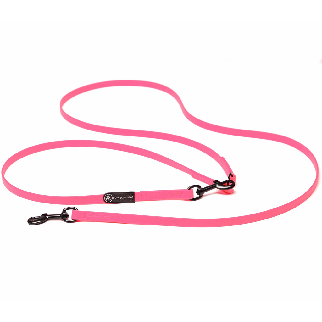 Verstellbare BioThane®-Leine bunt 225 cm Neon Rosa S