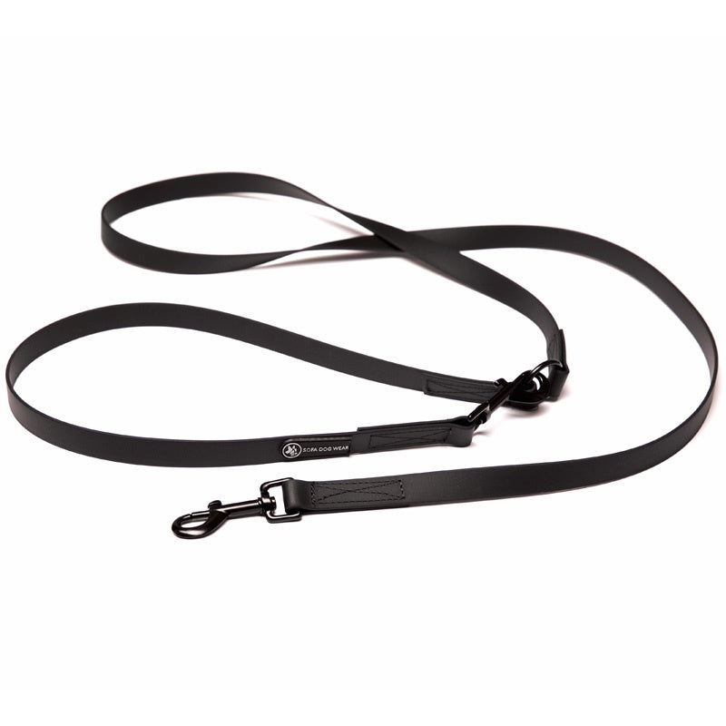 Verstellbare BioThane®-Leine bunt 225 cm Schwarz XS