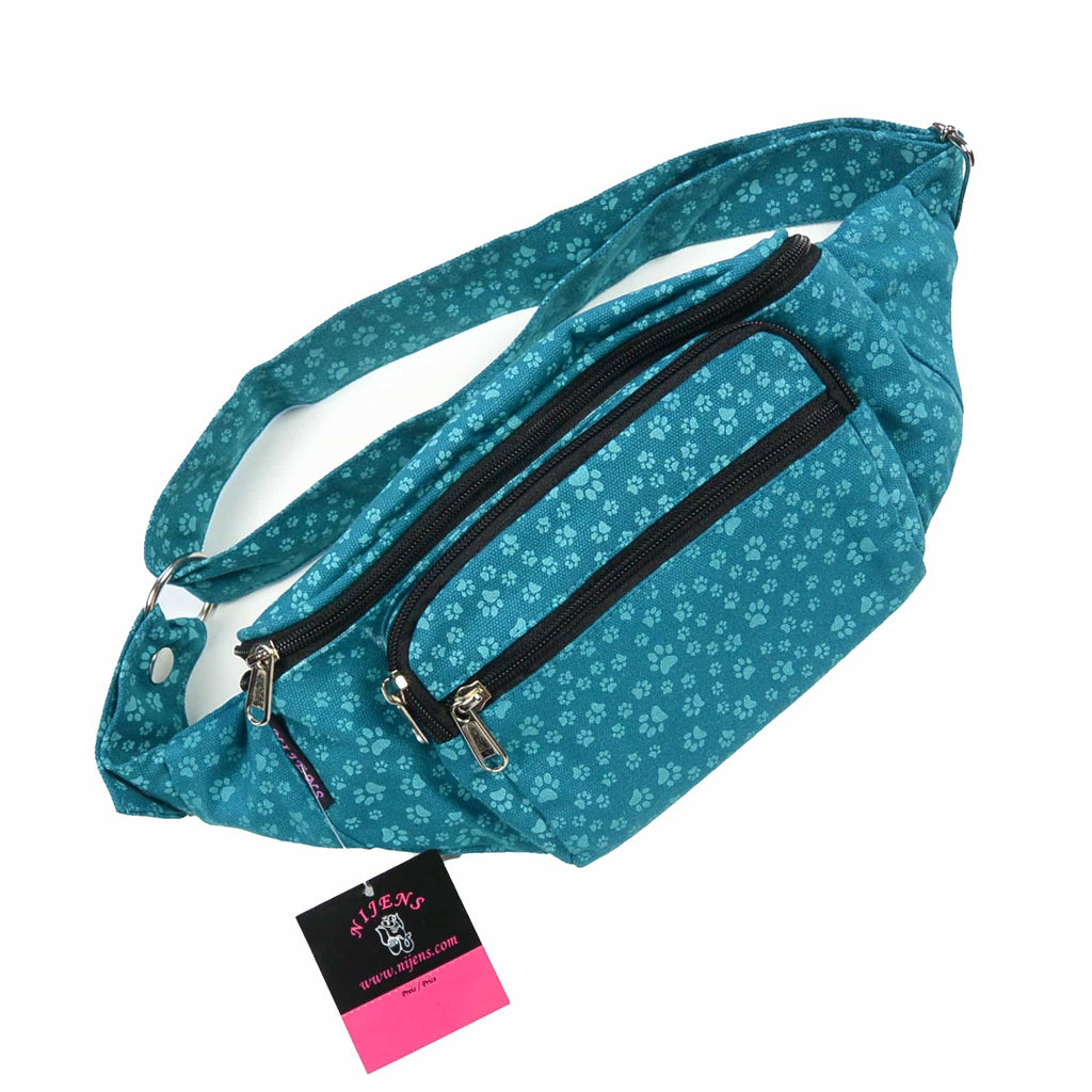 Nijens Bauchtasche Torino Canvas Pfoten Türkis