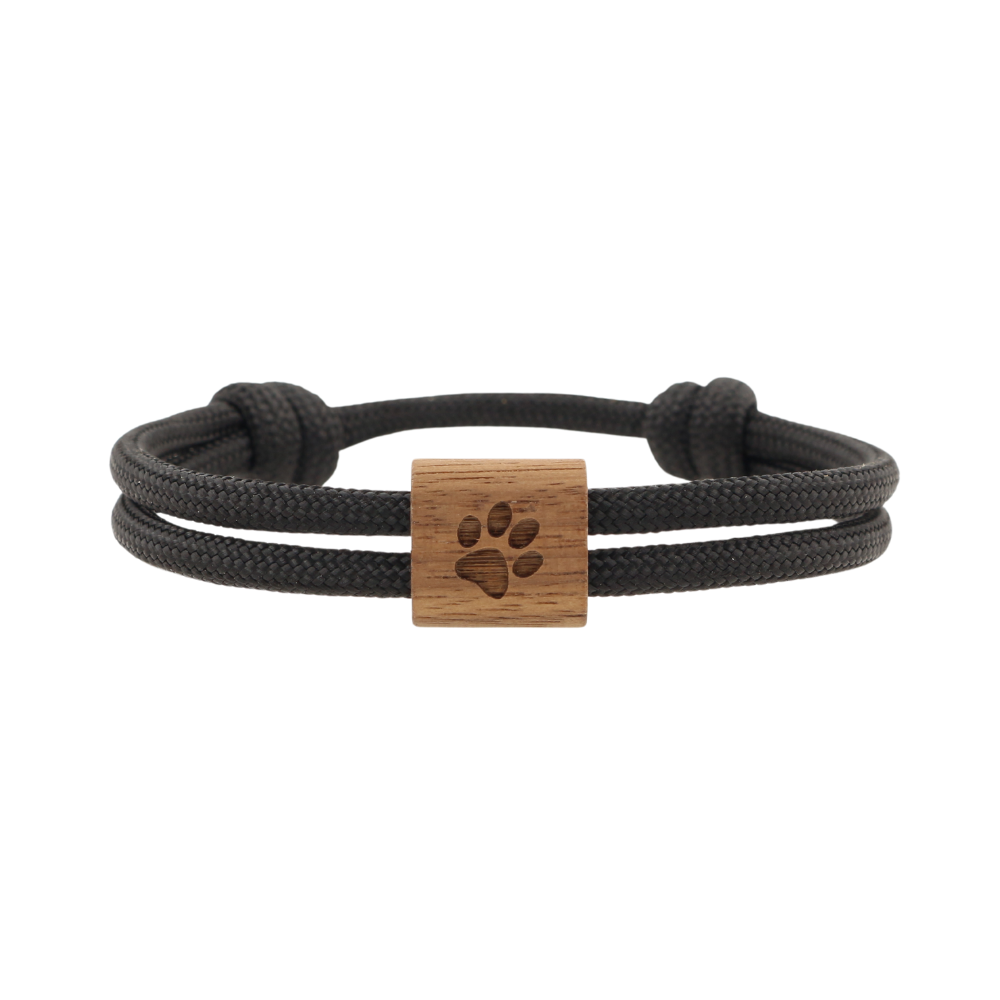 KONA Armband "Pfote" Schwarz M