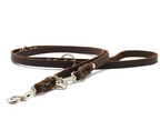 Fettlederleine Klassik 200 cm Dunkelbraun 12 mm