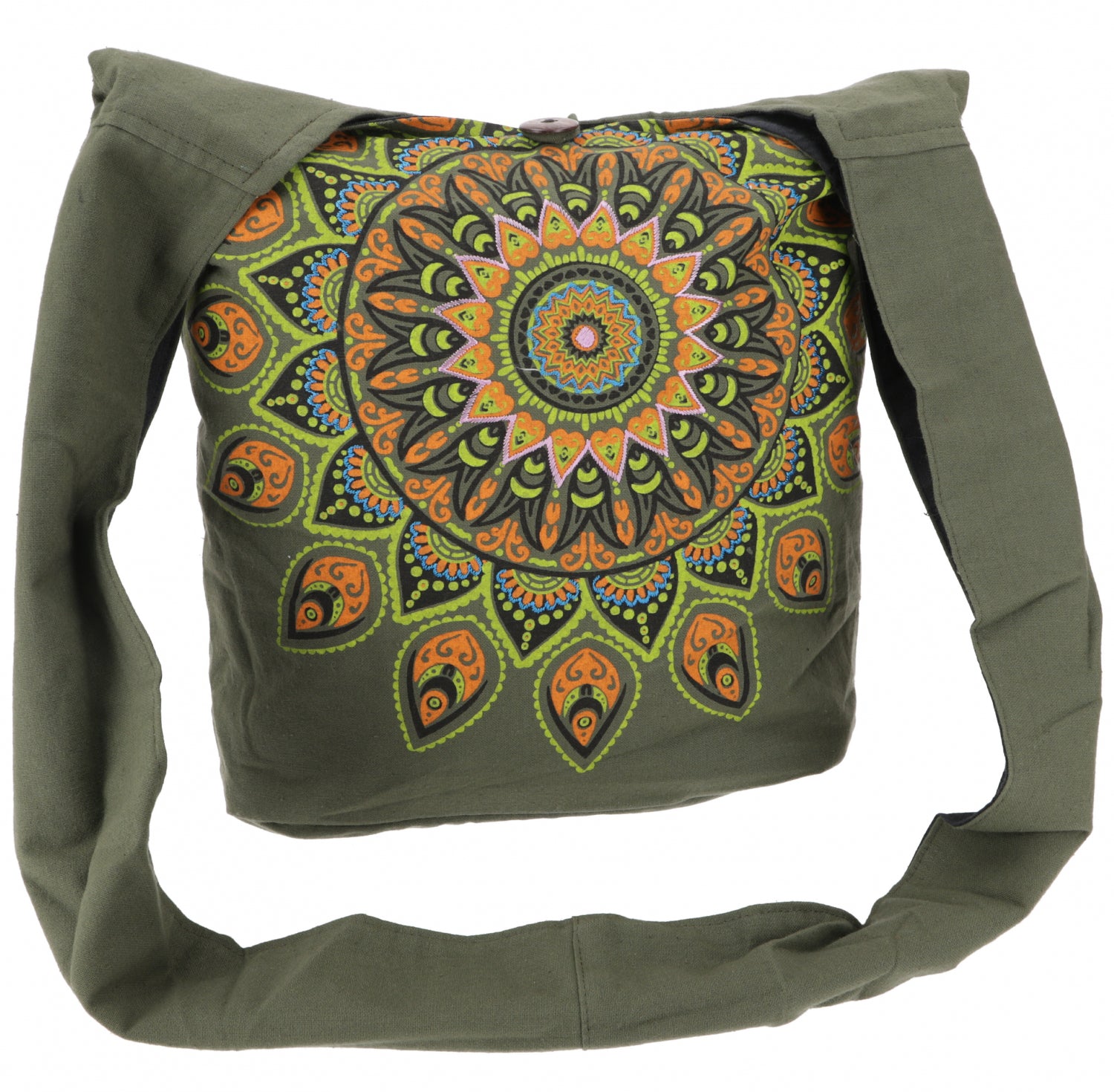 Große Schultertasche MANDALA Olive