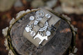 Lederarmband Charms breit Cognac
