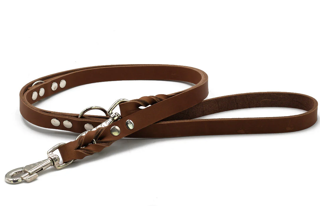 Fettlederleine Klassik 200 cm Mocca 12 mm