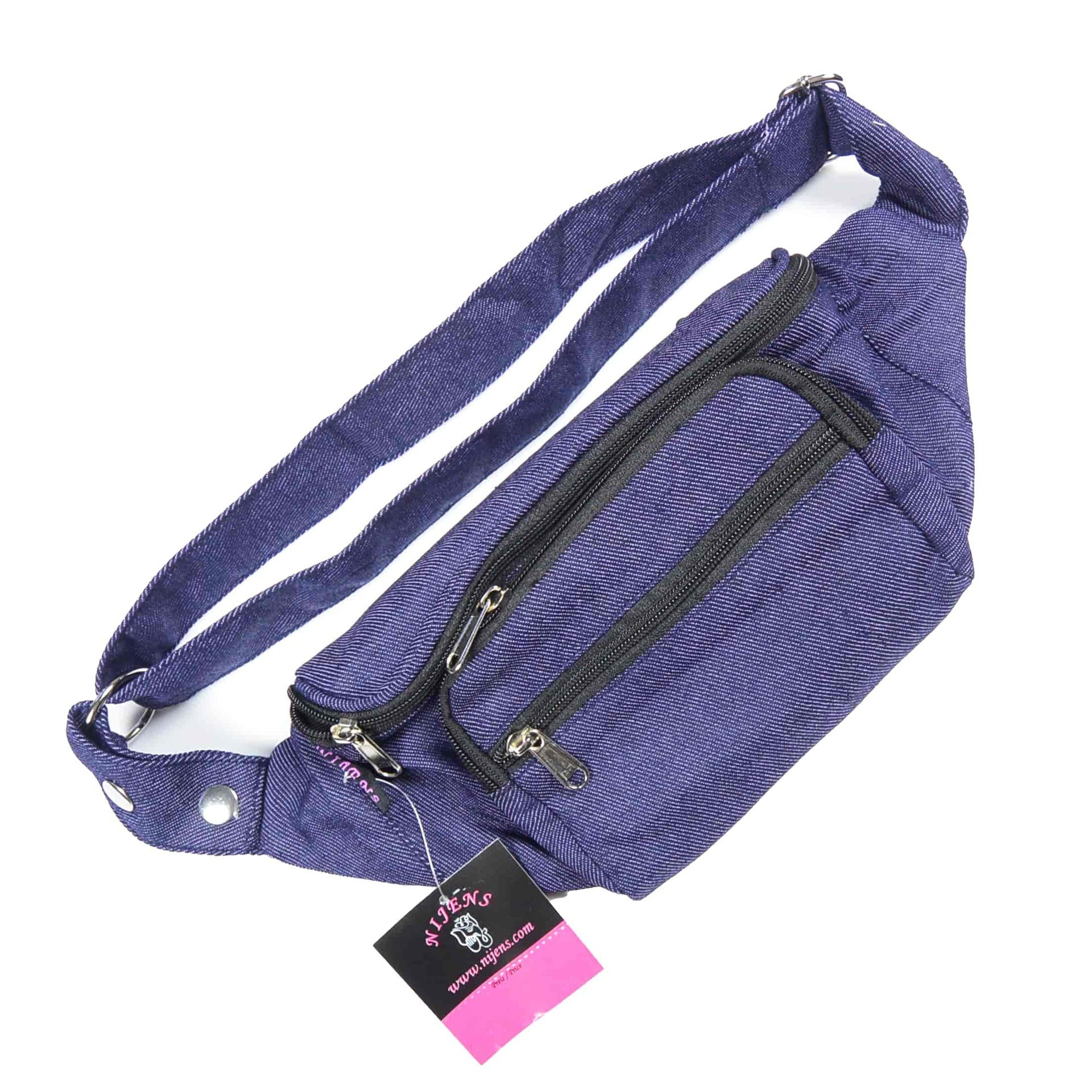Nijens Bauchtasche Torino Canvas uni Denim Blau