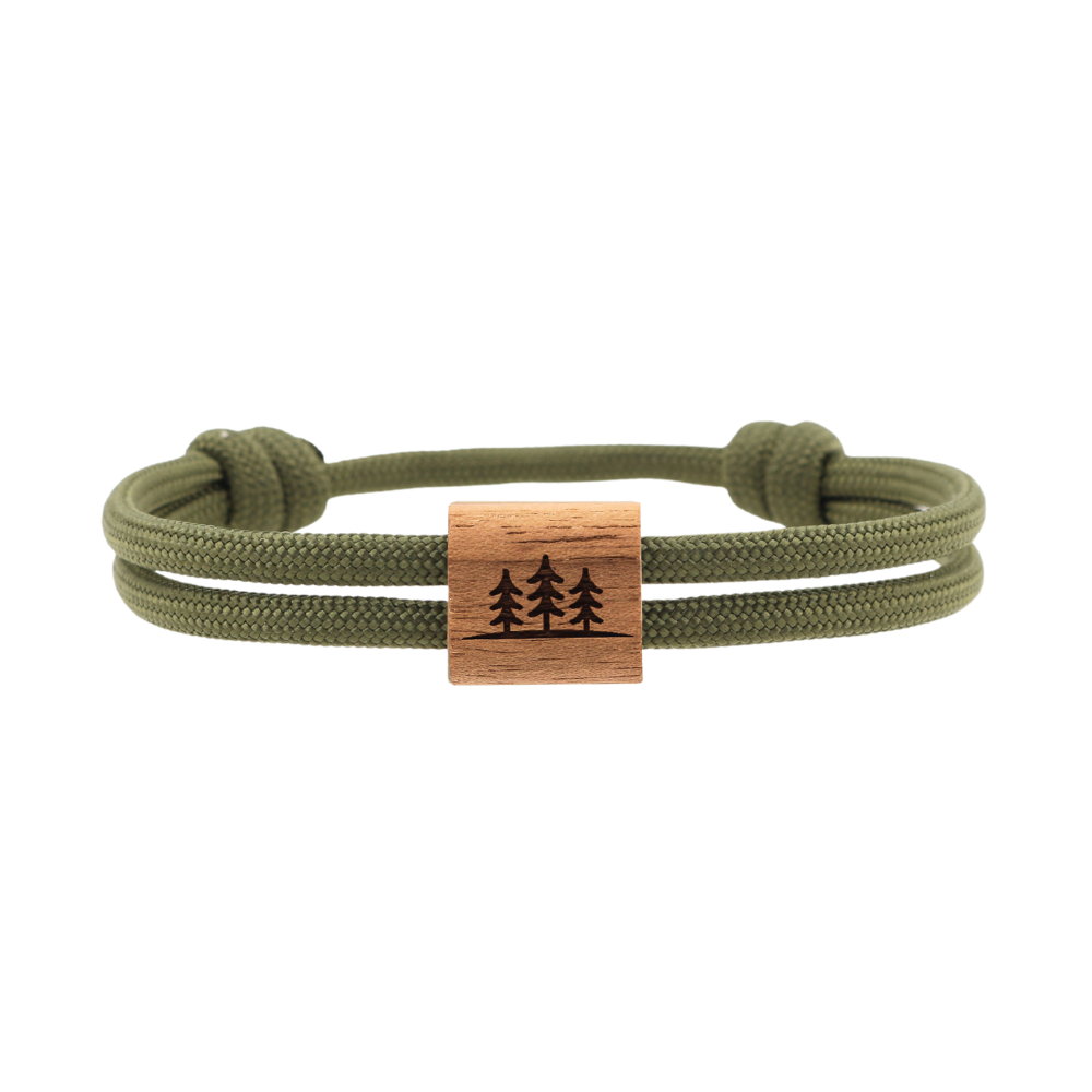 KONA Armband "Bäume" Olivegrün M