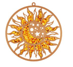 Suncatcher Bernstein 11 cm Sonne, Mond und Sterne