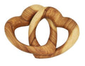 Verschlungene Herzen aus Olivenholz 7 cm