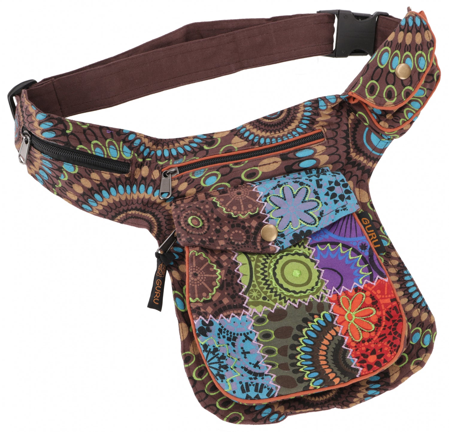Goa Patchwork Sidebag BUNT Braun