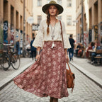 Ethno Sommer Hosenrock Rost M/L