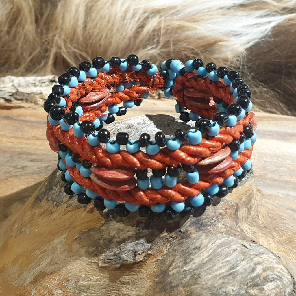 Armband Hemba Tomate-Türkis