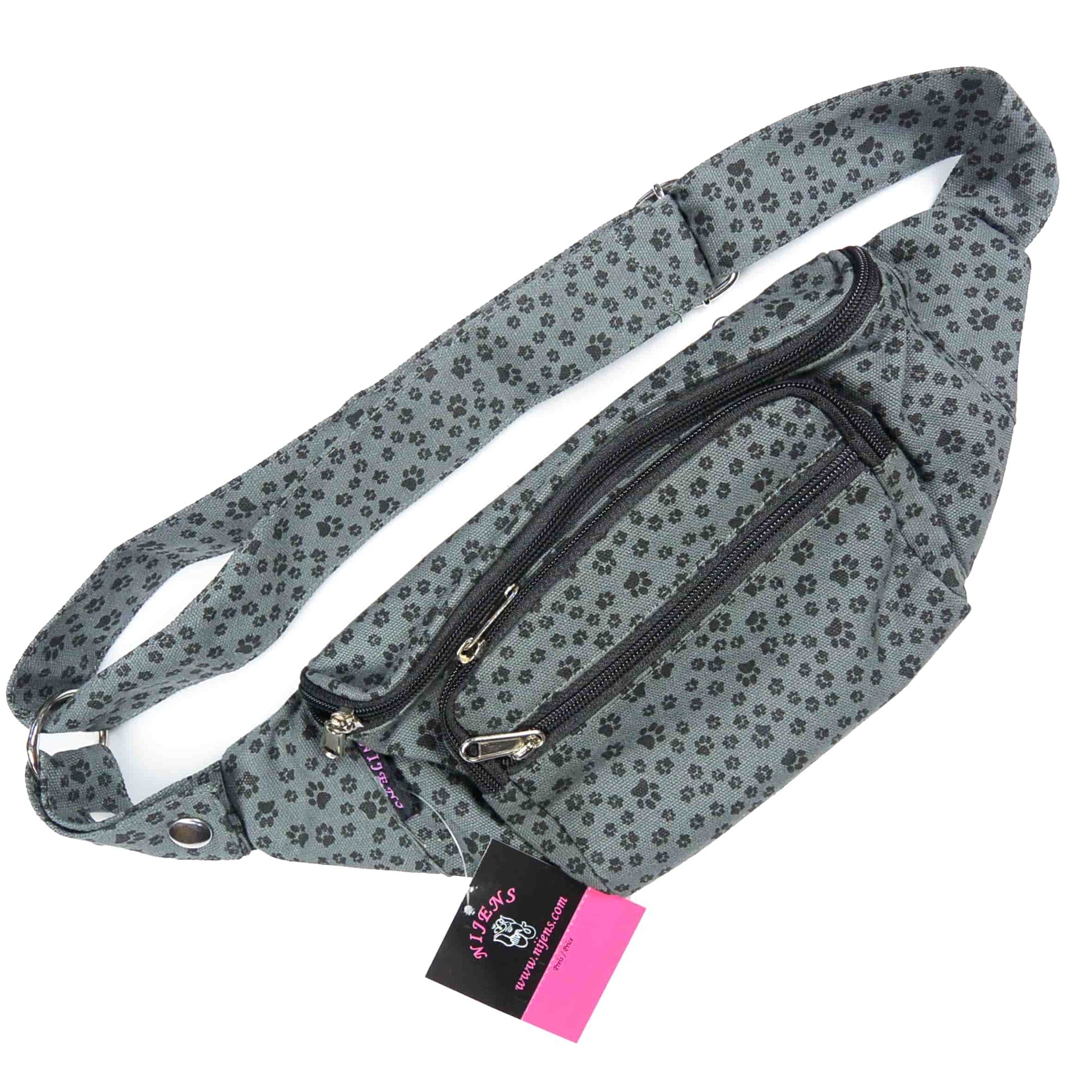 Nijens Bauchtasche Torino Canvas Pfoten Grau