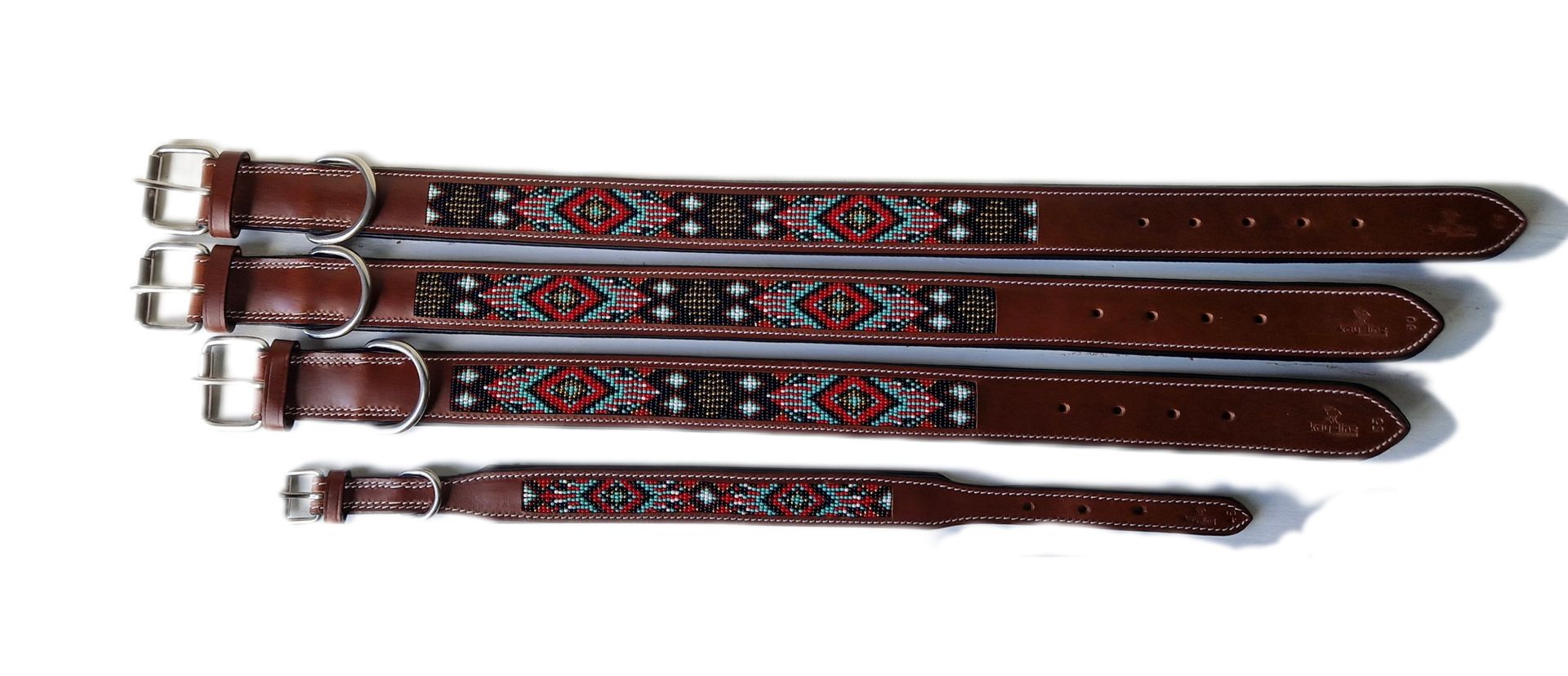 Lederhalsband Aztec Brown