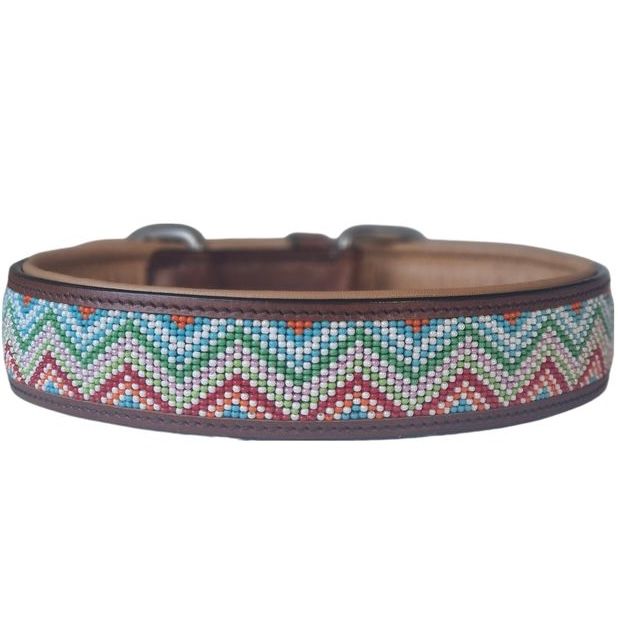 Lederhalsband Ziczac Classy