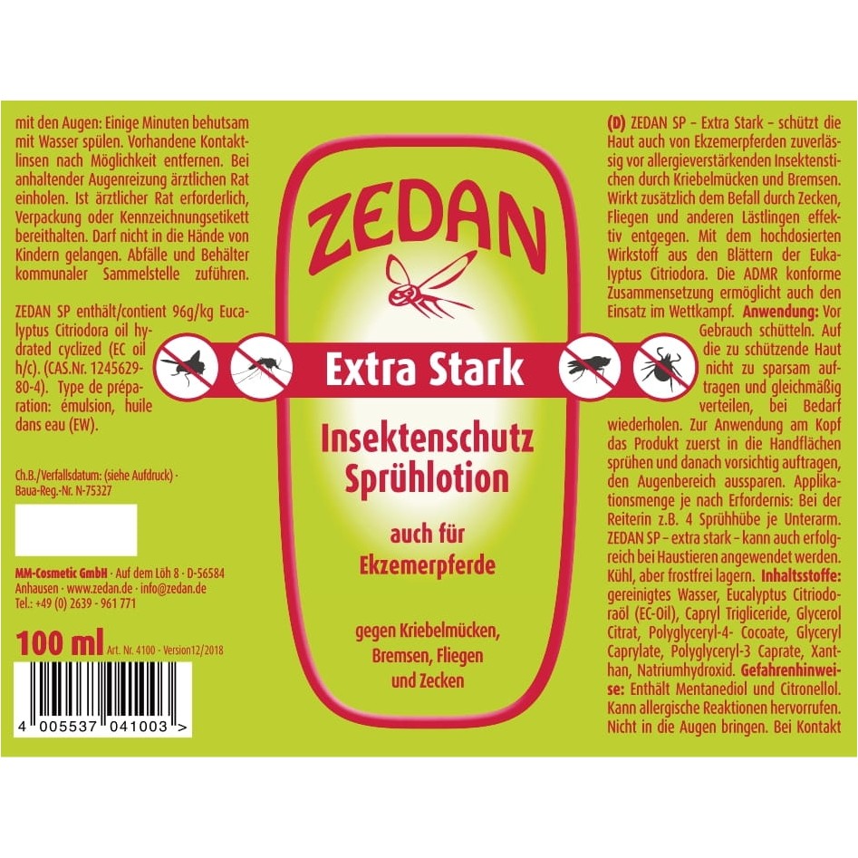 ZEDAN® SP - Extra Stark - Insektenschutz Sprühlotion