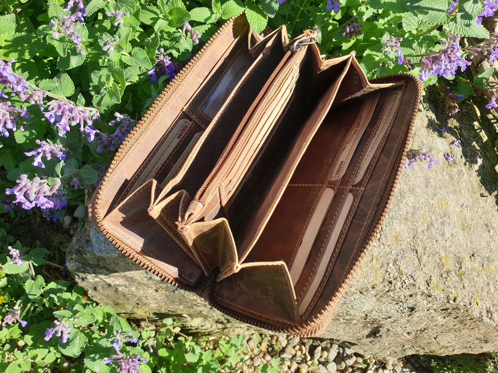 Vintage Langbörse + RFID-Schutz