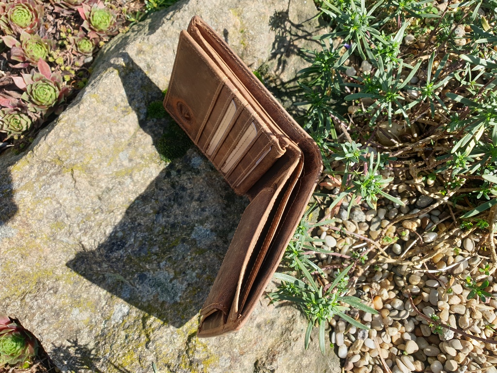 Vintage  Börse quer + RFID-Schutz