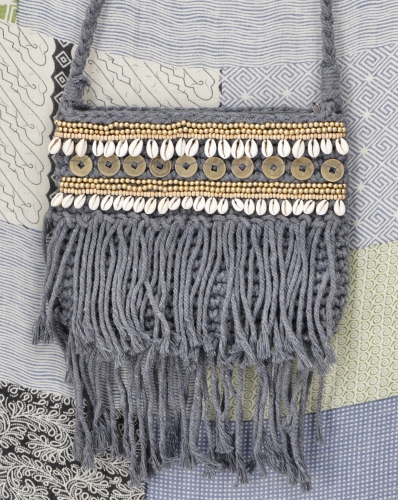 Makramee Umhängetasche Grau