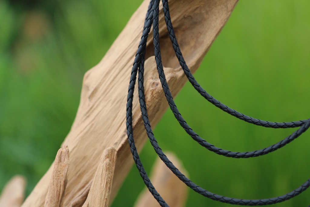 Vegane Flechtlederkette mit 925er Silber