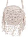 Makramee Umhängetasche Creme