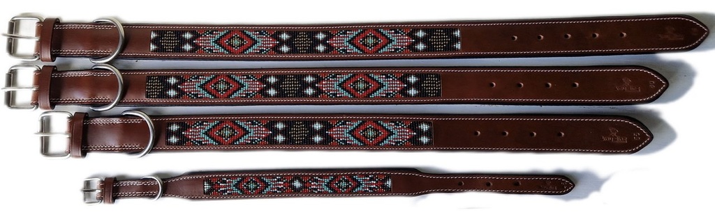 Lederhalsband Aztec Brown