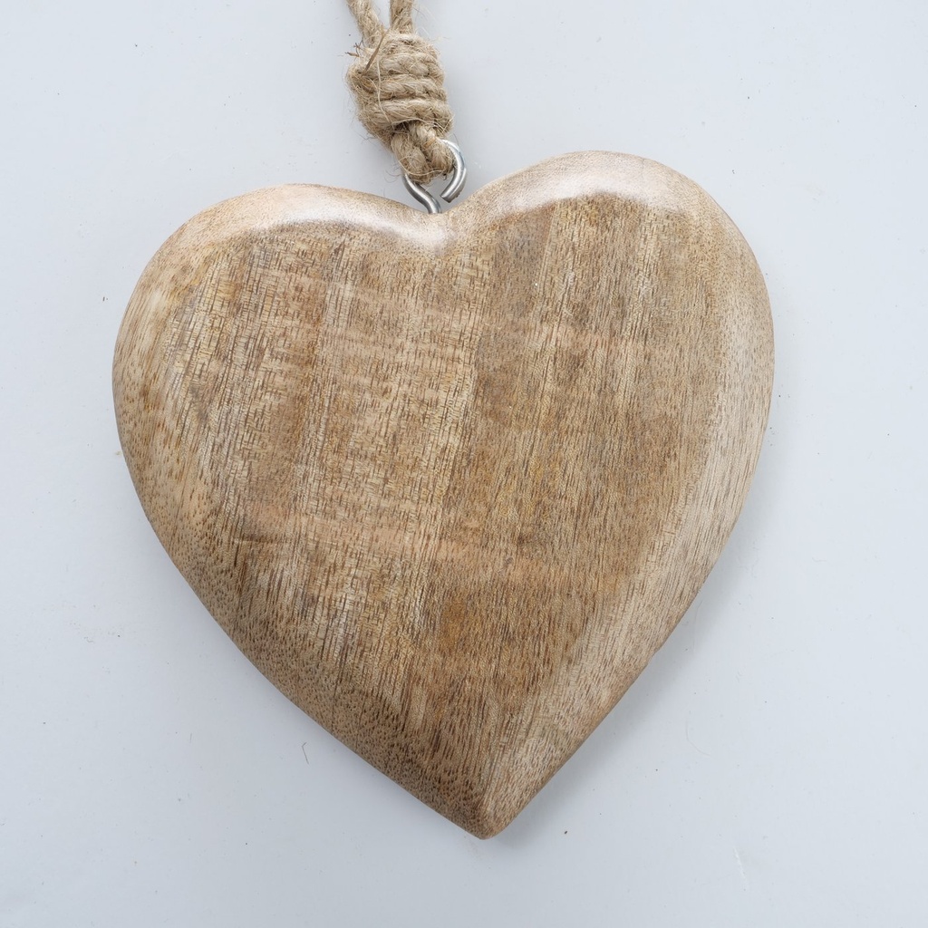 Dekoherzen 3er Set aus Mangoholz