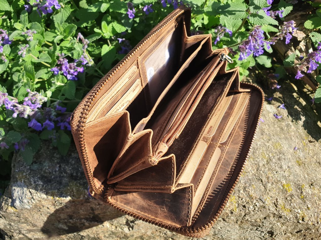 Vintage Langbörse + RFID-Schutz