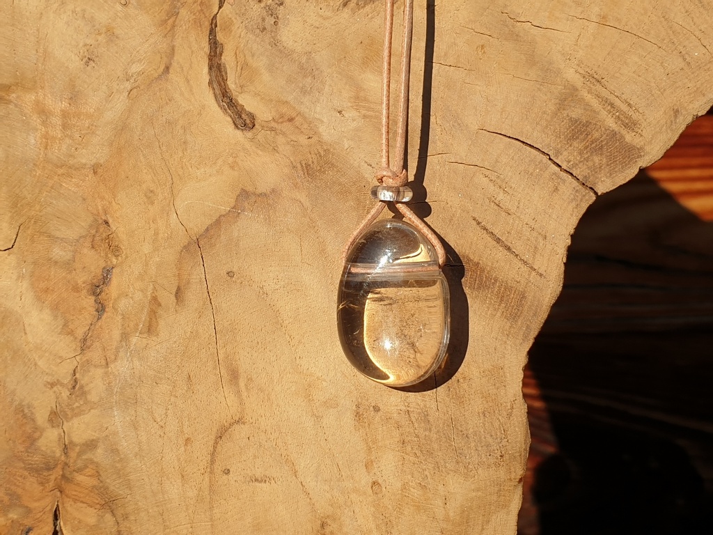 Rauchquarz Lederkette