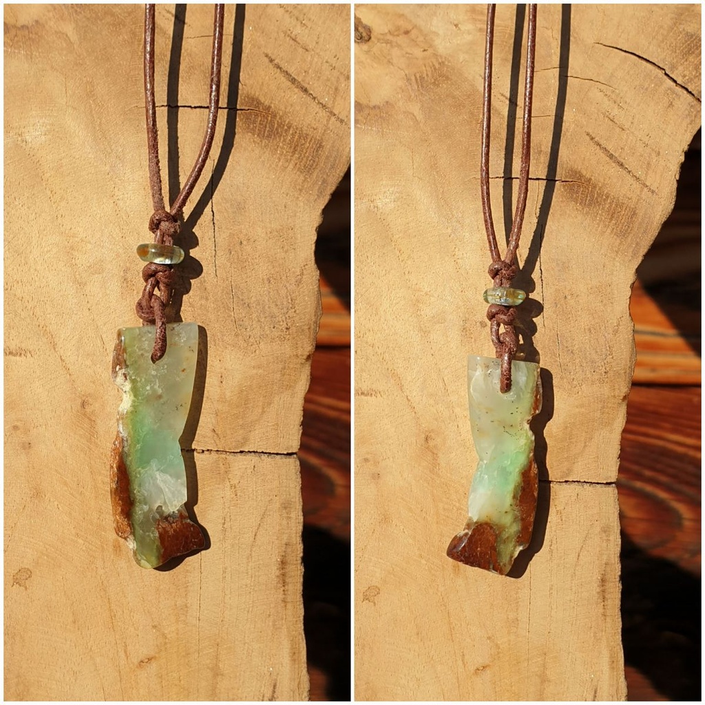 Chrysopras Lederkette