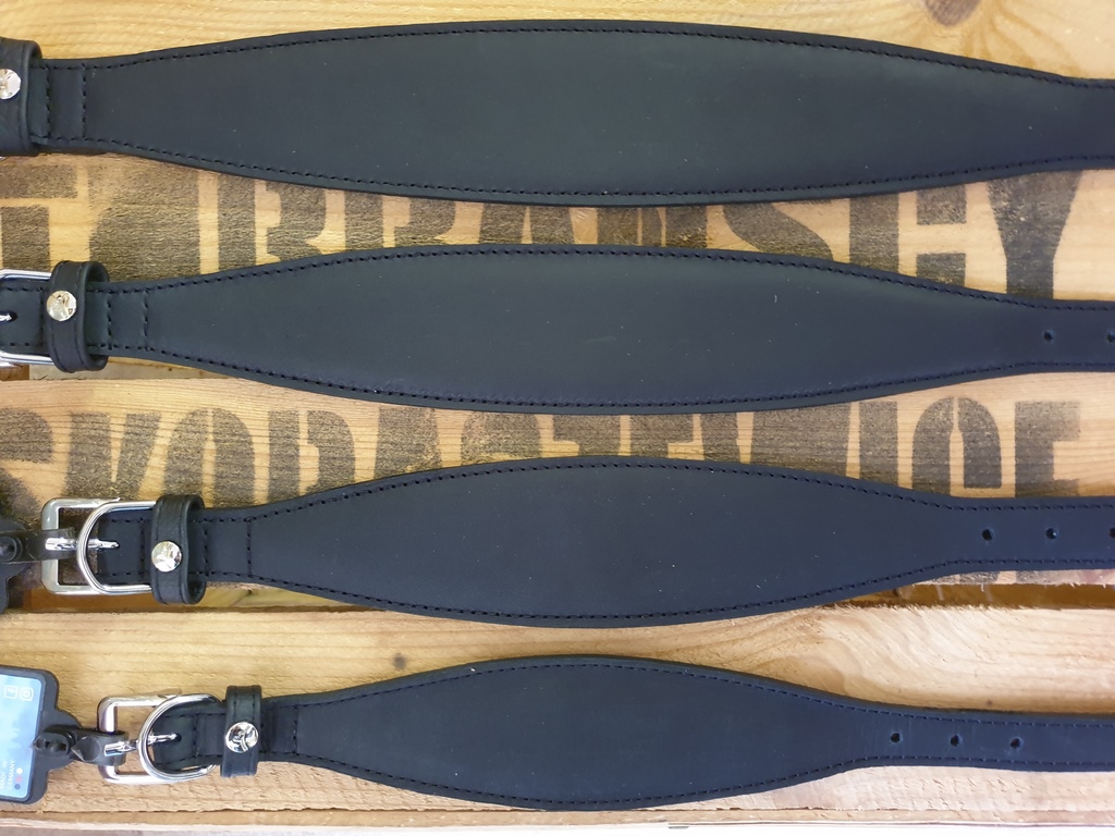 Windhundhalsbänder in verschiedenen Farben und Größe liegend