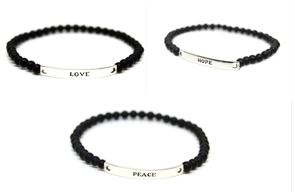 Armband-Triologie Black Pearl Onyx SET