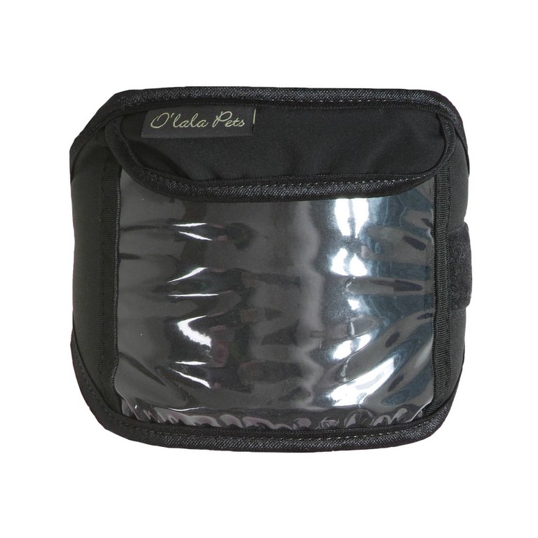 schwarze Manschette mit Klettverschluss für den Arm, um Startnummern aufzunehmen