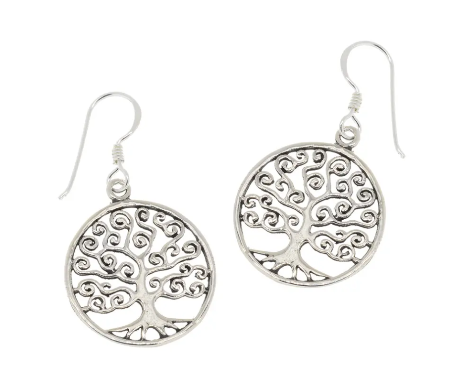 Runde Ohrhänger  mit je einem Baum