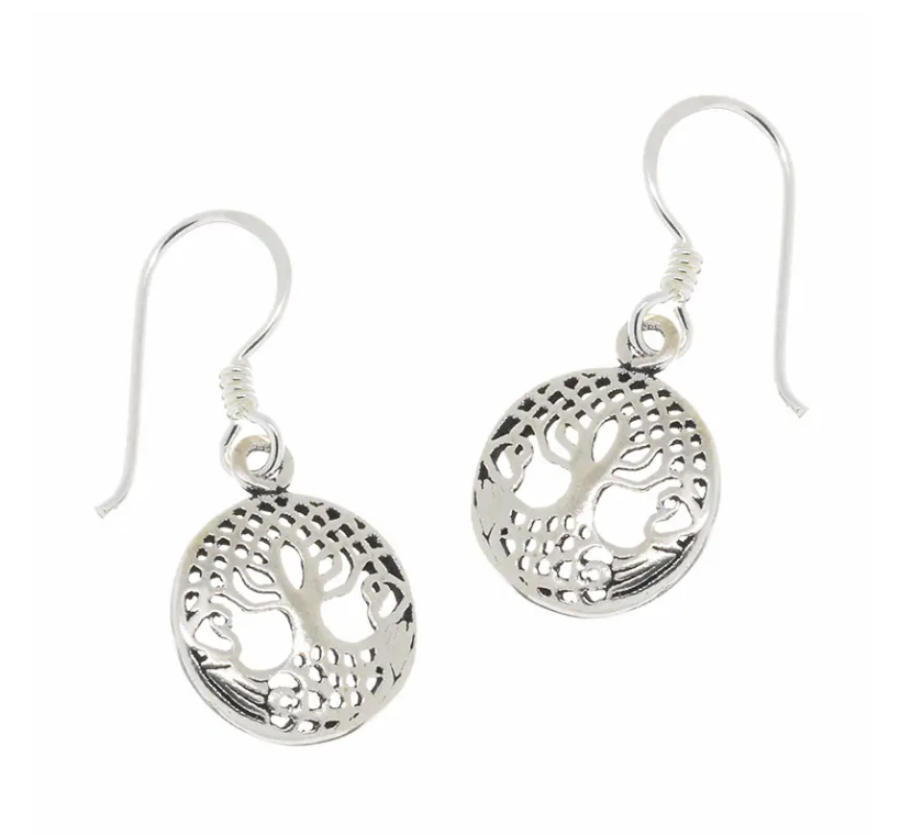 Runde Ohrhänger  mit je einem Baum